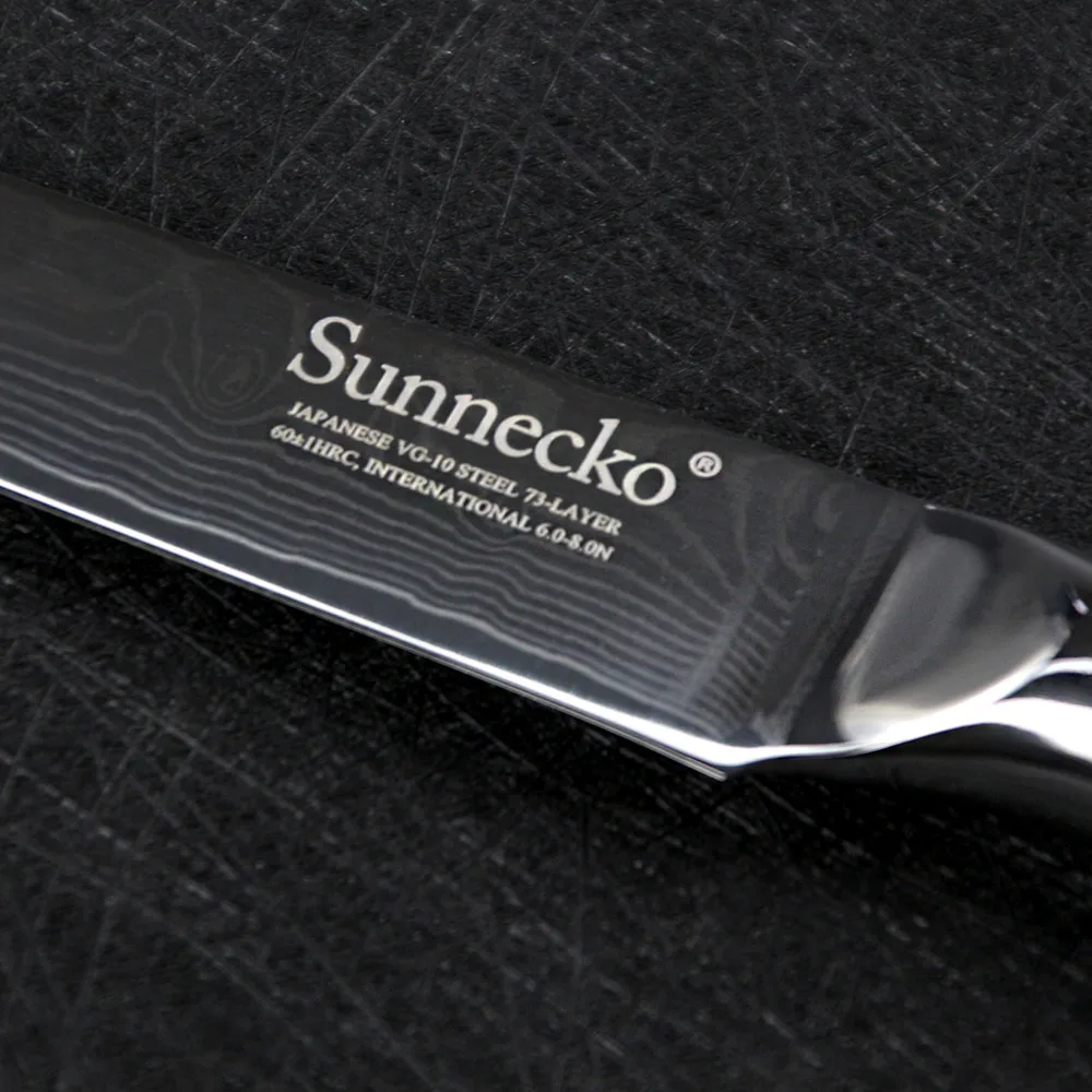 SUNNECKO Премиум шеф-повар Santoku утилита Тесак Ножи японский VG10 Сталь лезвие Pakka деревянной ручкой Дамаск 4 шт. Кухня набор ножей