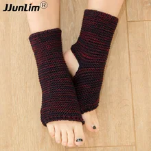 Женские носки для йоги, вязаные зимние плотные теплые чулки, женские носки для латинских танцев, балетные теплые носки для ног, спортивные носки