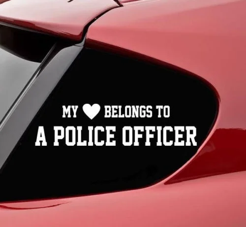 Мое сердце принадлежит полицейский виниловые наклейки стикер Забавный окно стикер 15 см