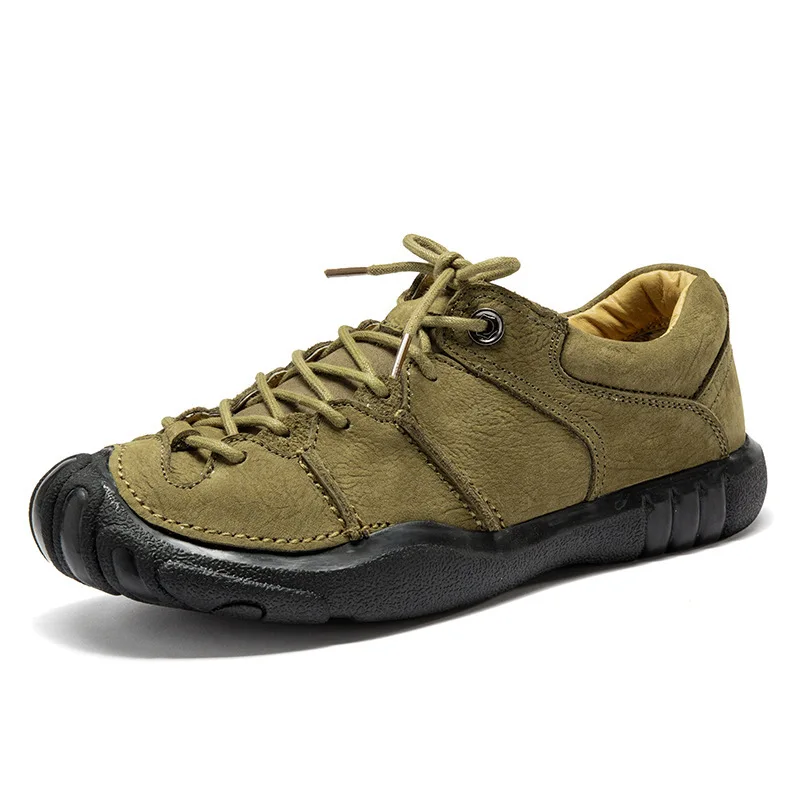 

Mr Smile Outdoor Genuine Leather Cow Leather Antiskid Travel Mountaineering Shoes Man Sport Casual Lace-up Brogue Sneakers Homme