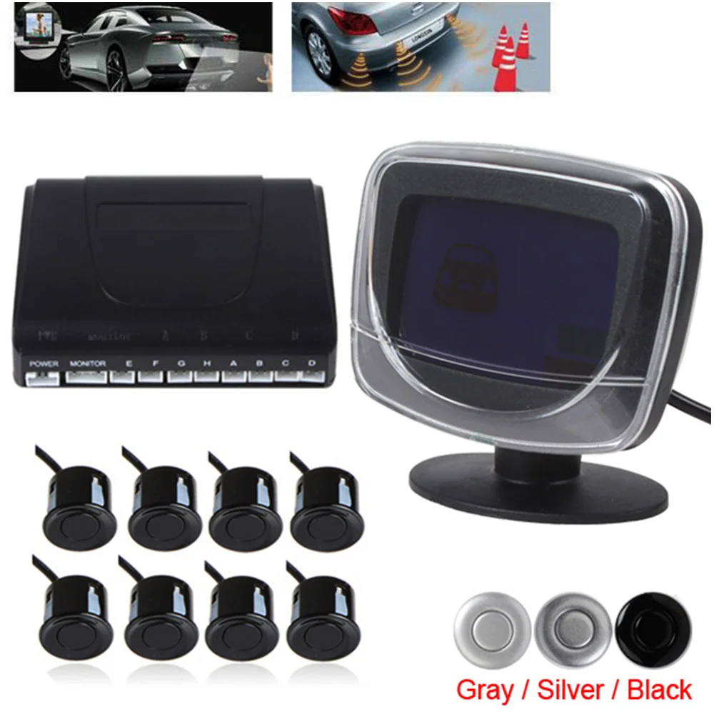 Car 8 Parking Sensor kit monitor Display Reverse Backup