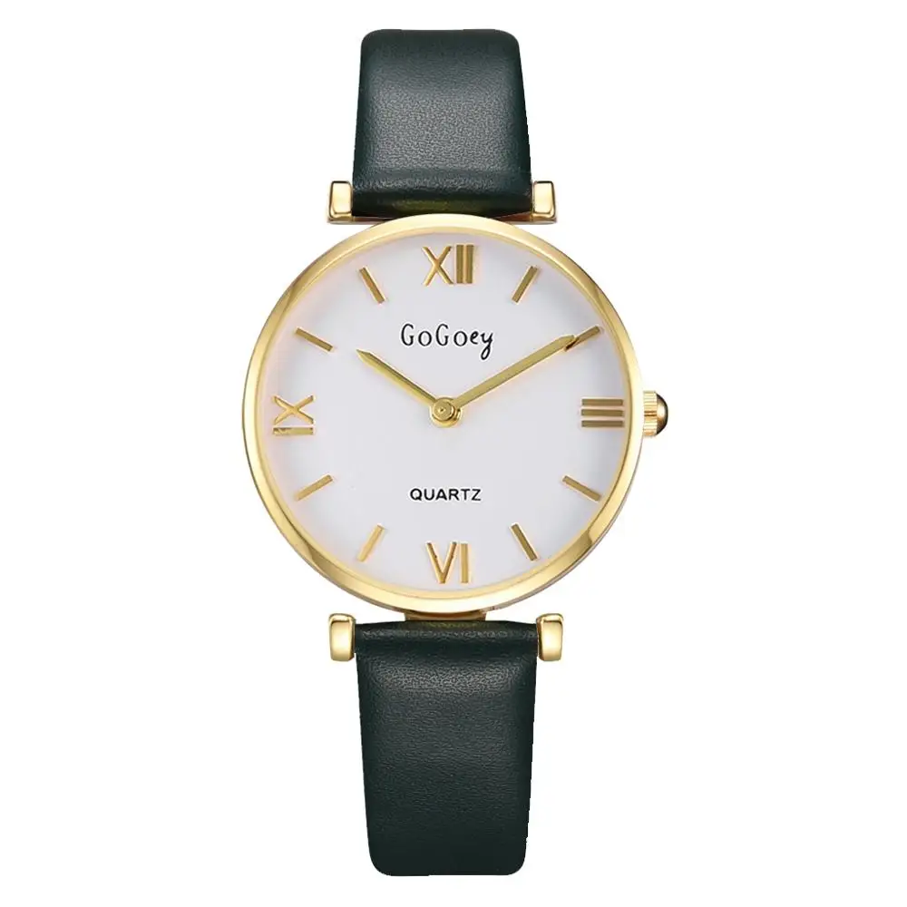 

Fashion Gradient Dial New Design Women's Watch Casual Leather Band Sport Quartz Clock Ladies Luxury Gold Bracelet Watch Gift