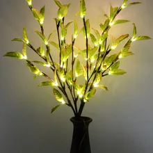 48L/60L светодиодный светильник с зеленым листом, ваза, цветочный светильник, домашний сад, настольный, вечерние, Декор, подарок на день рождения, цветок, ветка, светильник