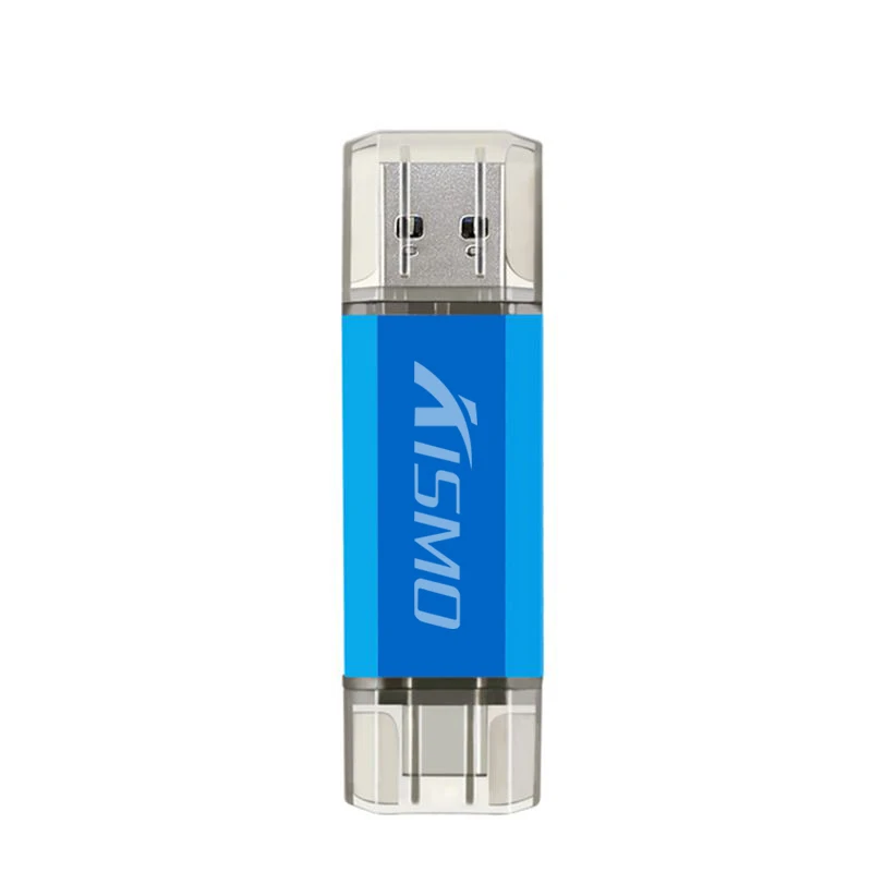 Kismo USB 3,0 Тип-c флеш-накопитель 8 Гб оперативной памяти, 16 Гб встроенной памяти, 32 ГБ, 64 ГБ, Тип-c USB флеш-накопитель USB 3,0 Тип-C USB флэш-накопитель для samsung S8 S9 huawei p10 20 - Цвет: Синий