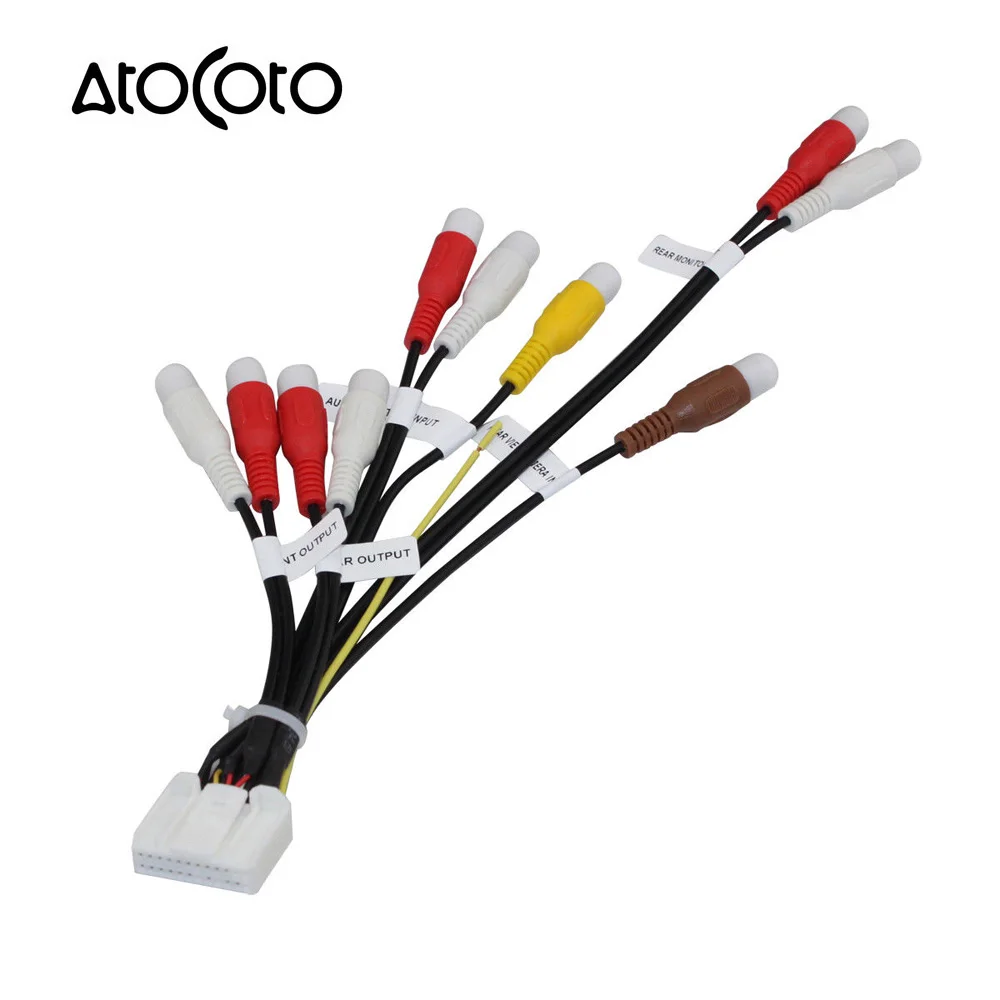 24Pin Car Stereo Radio RCA Output Wire Harness Wiring Connector Adapter