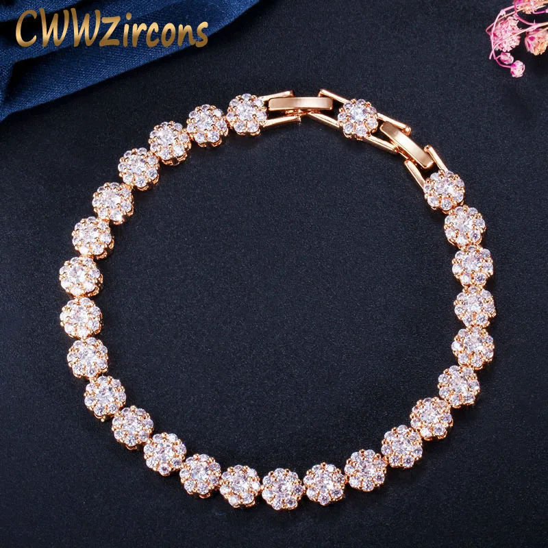 CWWZircons классический микро циркониевый браслет круглые кубические камни из