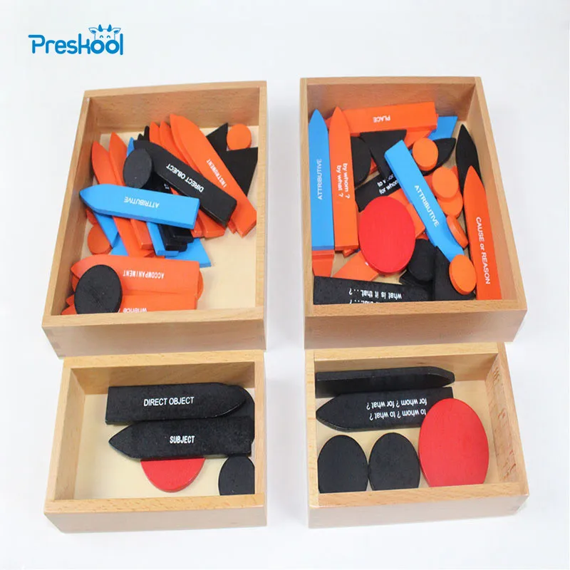  Baby Toy Montessori Sentence Analysis 1st 2nd Set 4 Boxes Early Childhood Education Preschool Train