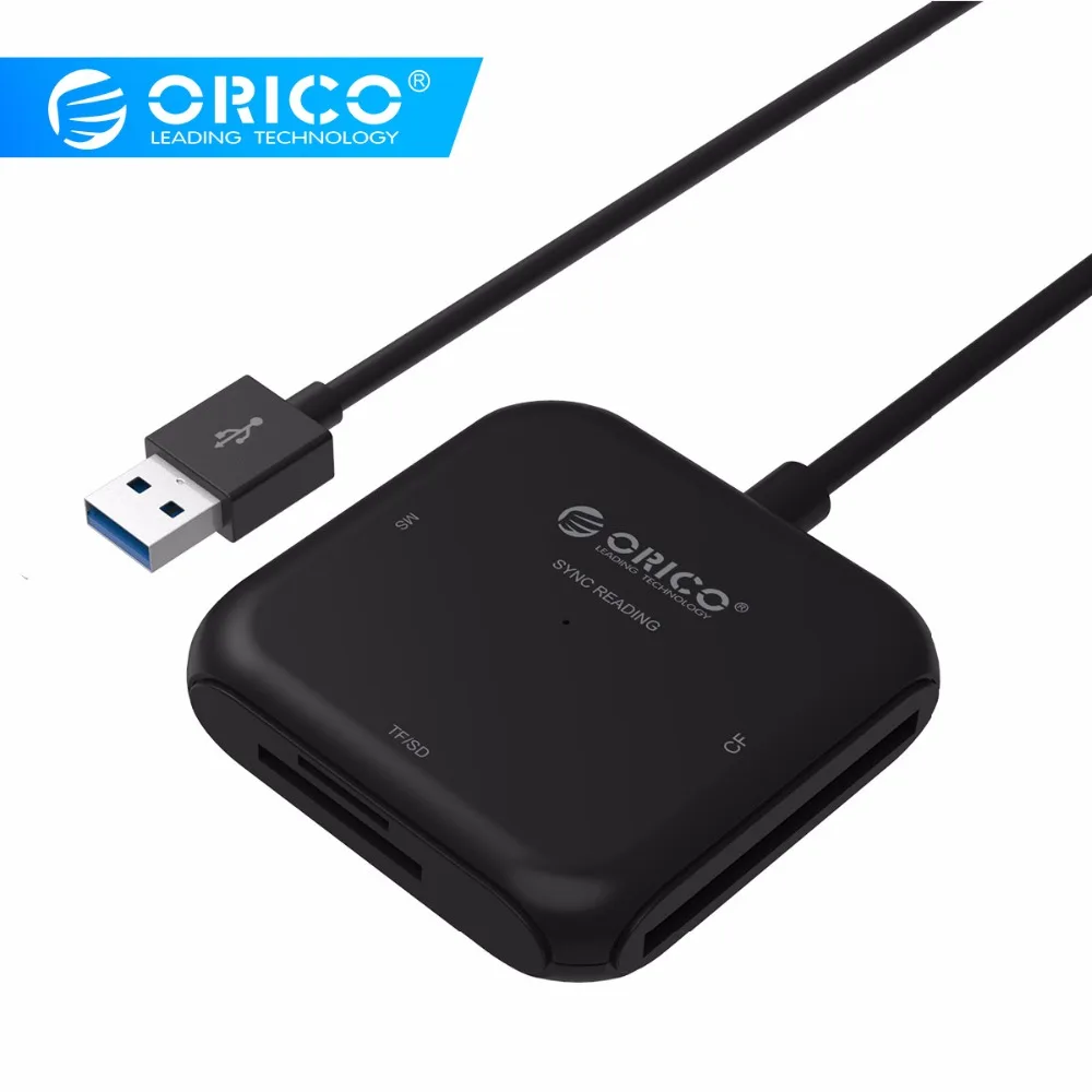 ORICO CRS31A считыватель смарт-карт 4 в 1 USB 3,0 флэш-карта памяти для TF/SD/MS/CF 4 карты чтения и записи одновременно