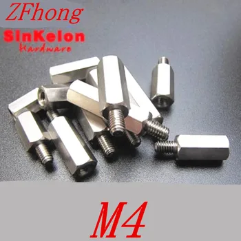 

20pcs/lot Male to Female Thread M4*L+6 4mm Stainless Steel Hex Standoff Spacer