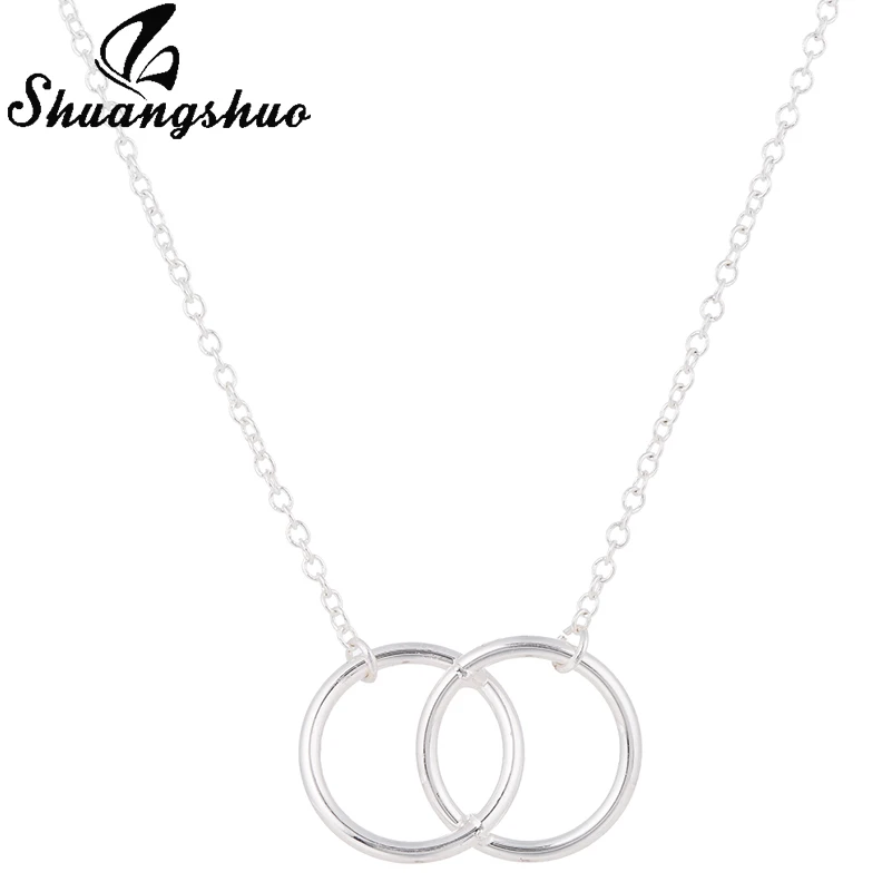 Collier Long avec pendentif circulaire pour femmes, chaîne de couleur argent, bijoux Punk, pour filles