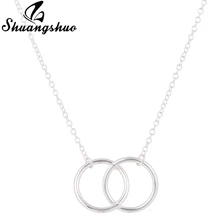 Collier Long avec pendentif circulaire pour femmes, chaîne de couleur argent, bijoux Punk, pour filles