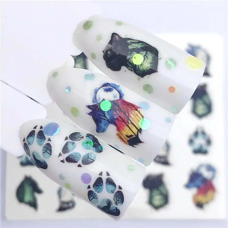 

YWK 1 PC Flower / Animal Designs Water Transfer Sticker Nail Art Decals DIY Fashion Wraps Tips Manicure Tools