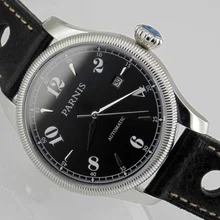 Parnis 42 мм черный циферблат сапфировое стекло матовый чехол Miyota Авто Мужские часы 1598