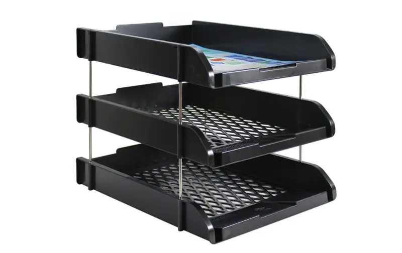 Cor aleatória três camadas documento bandejas cubículo escaninho