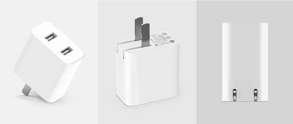 Оригинальное портативное зарядное устройство Xiaomi Dual USB US plug Mini Quick Charge QC3.0 9V = 2A/12V = 1.5A/5V = 2.4A Max 18-20W Dual USB port