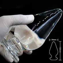 75mm tamanho grande pyrex vidro anal butt plug enorme vibrador de cristal grande grânulo pênis adulto sexo feminino masturbação brinquedo para mulheres gay