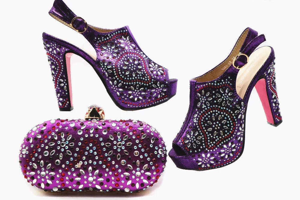

Shoes and bag matching set new arrival italian design shoe bag set fashion african aso ebi women sandal shoes and bags SB8135-3