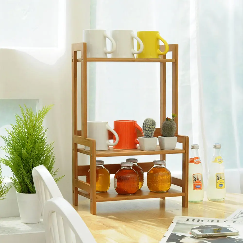  Bamboo multi-purpose seasoning rack simple kitchen appliances storage rack bowl tray storage rack w - 32910516372