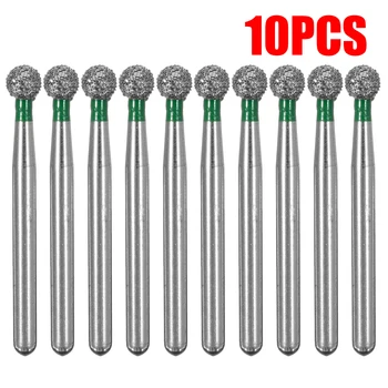 

10pcs Teeth Diamond Burs Drill Polishing Smoothing Whitening Flat-end Tapered Medium FG 1.6mm High Handpiece BR-30C