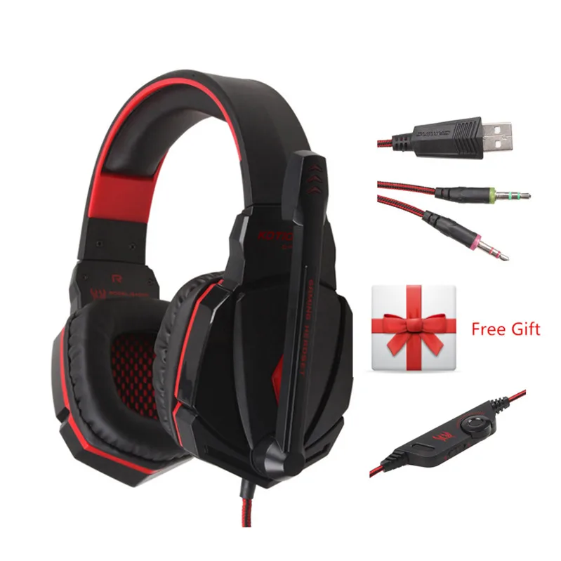 KOTION EACH G4000 Игровые наушники стерео бас геймерские гарнитуры с микрофоном