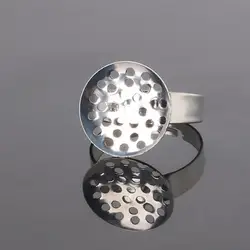 19 мм 20 шт./лот Открытое кольцо круг с Pad Скорректированная плоское кольцо основание родием ювелирных изделий для изготовления ювелирных