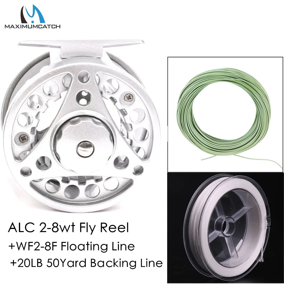 

Maximumcatch ALC 2/3/4/5/6/7/8wt CNC Machine Cut Large Arbor Aluminum Fly fishing Reel with Weight Forward Fly Line Backing Line