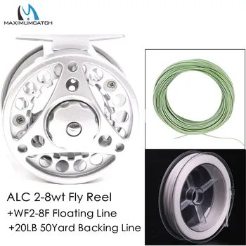

Maximumcatch ALC 2/3/4/5/6/7/8wt CNC Machine Cut Large Arbor Aluminum Fly fishing Reel with Weight Forward Fly Line Backing Line