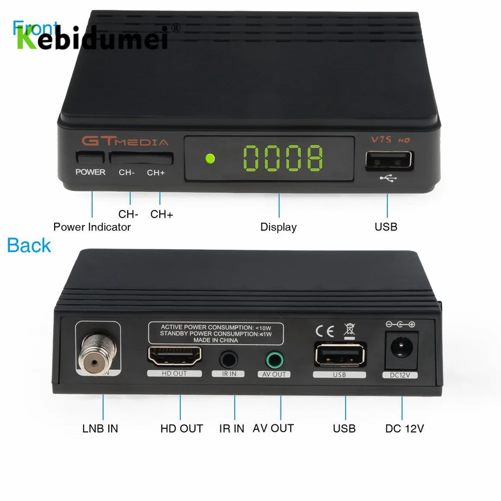 Kebidumei спутниковый ТВ приемник декодер Freesat V7 HD DVB S2 + USB Wfi с 4 линиями Европа CCCam