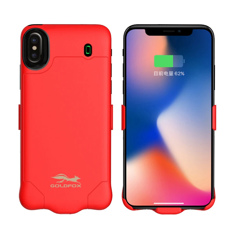 

Goldfox For iPhone X Battery Case 4000/6000mah Portable External Power Bank Rechargeable Battery Case For iPhone X Charger Case