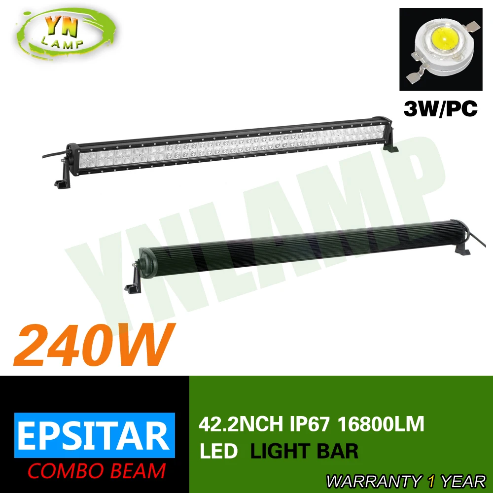 

240w 42inch Epsitar SCREW TYPE Dual row Led Light Bar  Driving Offroad Light Spot/flood/combo 16800LM for4x4 ATV UTV TRUCK 4WD