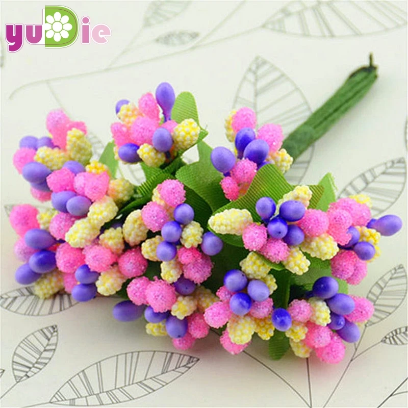 

10pcs/lot Mulberry stems Artificial Flowers Stamen /DIY Pistils For Flowers Heads Wedding Scrapbooking Wire Craft Decoration