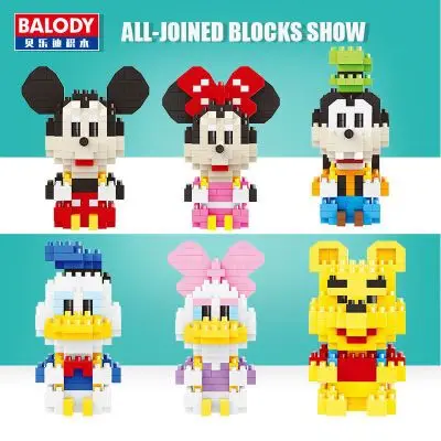 

2018 Balody Micro building Cartoon Building toys "Don"Donald Duck Mouse Pluto Model Auction Figures Toys for Adults Gifts