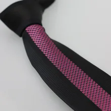 YIBEI Coachella жаккардовые галстуки, узкие черные галстуки в клеточку, узкие черные галстуки с узким розовым геометрическим галстуком