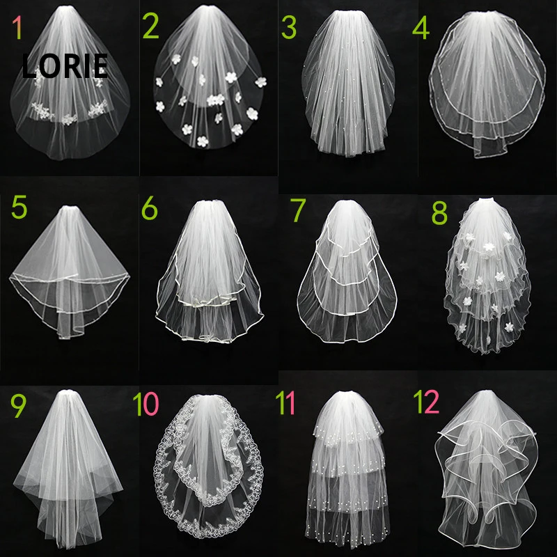 LORIE тюлевые Свадебные вуали Короткие С Вырезанным краем белый/цвет слоновая кость свадебное кружевное вуаль с расческа