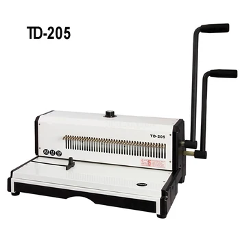 شراءTD-205 كبيرة سلك حلزوني ماكينة تجليد المعادن 50 مربع اللكم ثقب ألبوم صور الكتاب A3 حجم ورقة الموثق الناخس آلة
