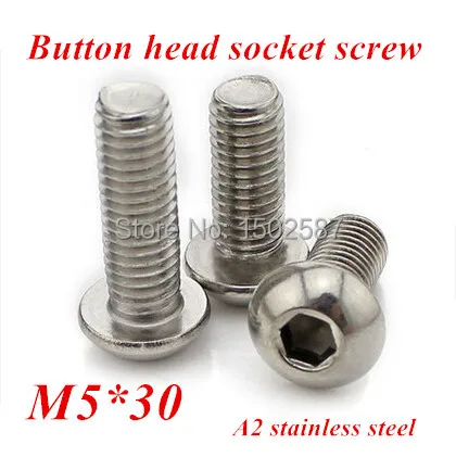 100 шт./лот M5 * 30 болт A2 70 ISO7380 Кнопка головка винт/болт SUS304 нержавеющая сталь M5X30mm|sus304