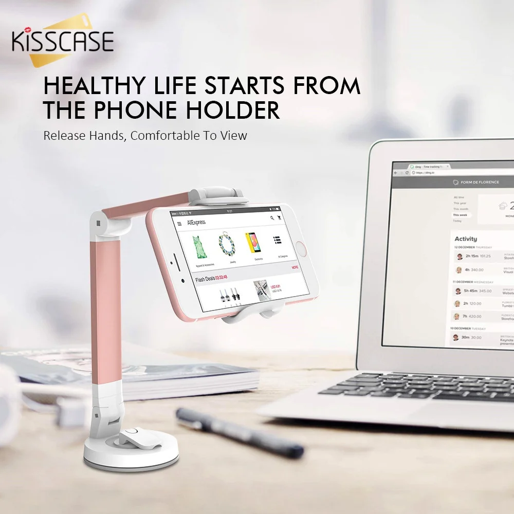 

KISSCASE Desktop Phone Holder Stand For iPhone 7 8 Plus For Samsung S10 S9 S8 Plus Flexible Table Holder Standing Stand Support