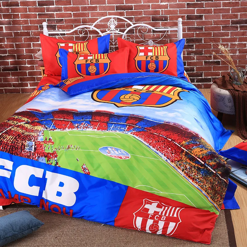 Hot Sale 4PCS Football Sports Bedding set Cotton Bedding Set King Size