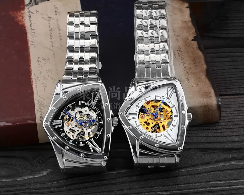 Спортивные дизайнерские часы в форме треугольника, мужские часы, лучший бренд класса люкс, Montre Homme, мужские часы с автоматическим скелетом