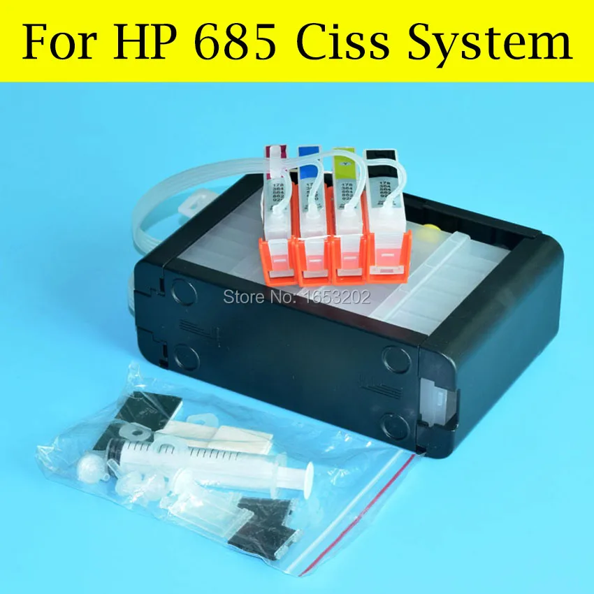 1 مجموعة كيبك للحصان 685 مستمر الحبر نظام العرض ل طابعة hp deskjet 3525 5525 4615 4625 6525 مع رقاقة arc