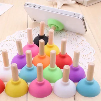 

5Pcs/Set Funny Mini Pumping Toilet Phone Sucker Stand Toys For Children Kids Adult Fun Plunger Holder For Cell Phone Gift