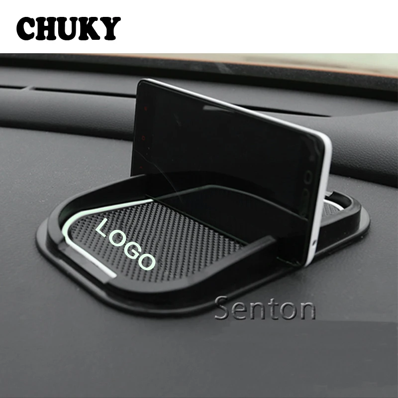 

CHUKY Car Anti-Slip Mat Logo Stickers For Suzuki Grand Vitara Swift SX4 Hyundai IX35 Santa Fe 2015 2016 2017 Accessories