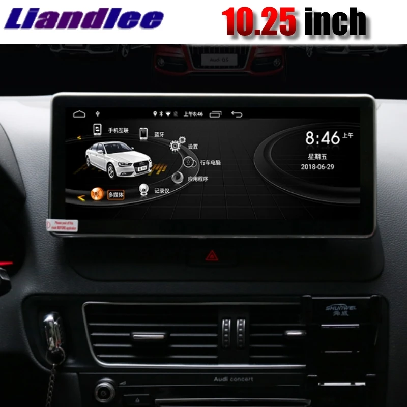 Автомобильный мультимедийный плеер Liandlee NAVI для Audi Q5 8R 2009~ LHD Android 4G ram CarPlay адаптер с радио, gps, wifi 4G навигация