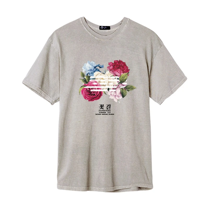KPOP BIGBANG unisex T-Shirt Flower Road Ablum short sleeve man Tshirt G-DRAGON Tee for summer cotton blended (6)
