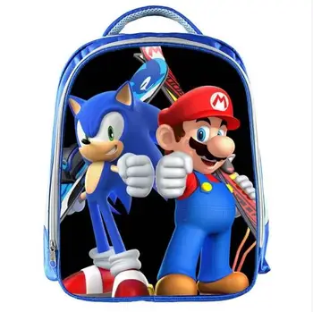 

13 inch Sonic Boom Boys Backpack Girl School Bags School Backpack Bookbag Children Gift Customized Cartoon 04