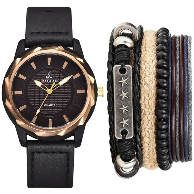 

men's Watches luxury Men Watch Bracelets set gift mannen Business Quartz reloj hombre montre Analog Wristwatch Relogio masculino