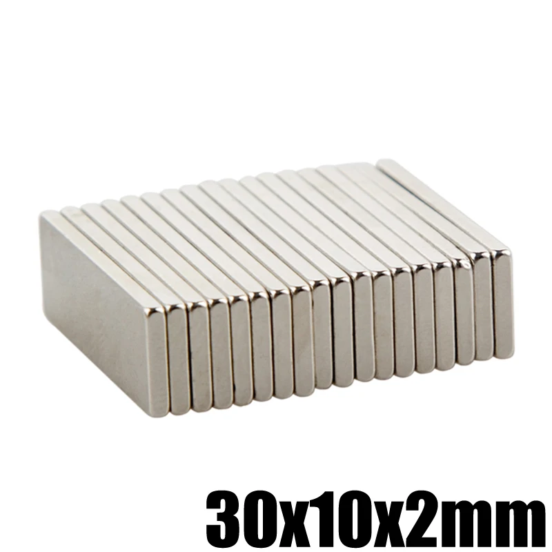 

20Pcs 30x10x2mm Super Strong Powerful Neodymium Magnet Block Permanent N35 NdFeB Small Magnetic Magnets Square
