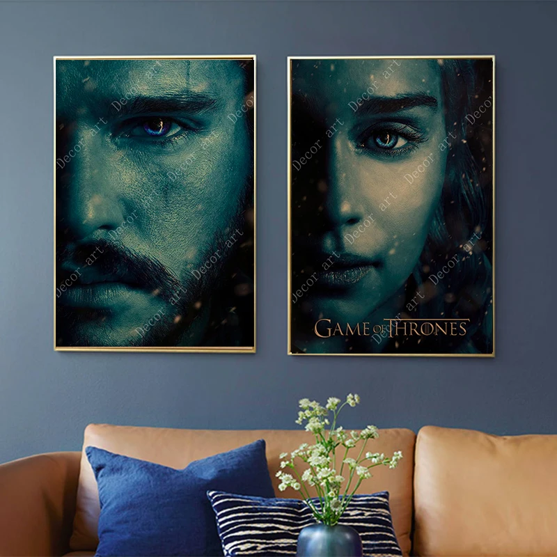 

Game of Thrones Snow Dennis Face Canvas Painting Vintage Wall Kraft Posters Coated Wall Stickers Home Decor Pictures Gift