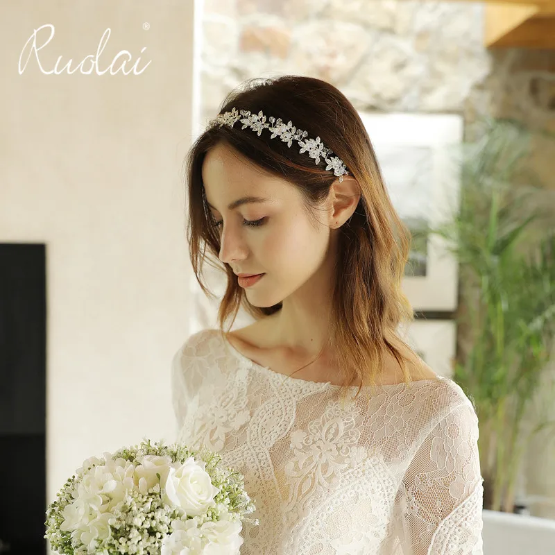 

Elegant Wedding Headband Rhinestone Crystal Bridal Headpiece Vintage Wedding Jewelry for Women Accessories Tiara HD44