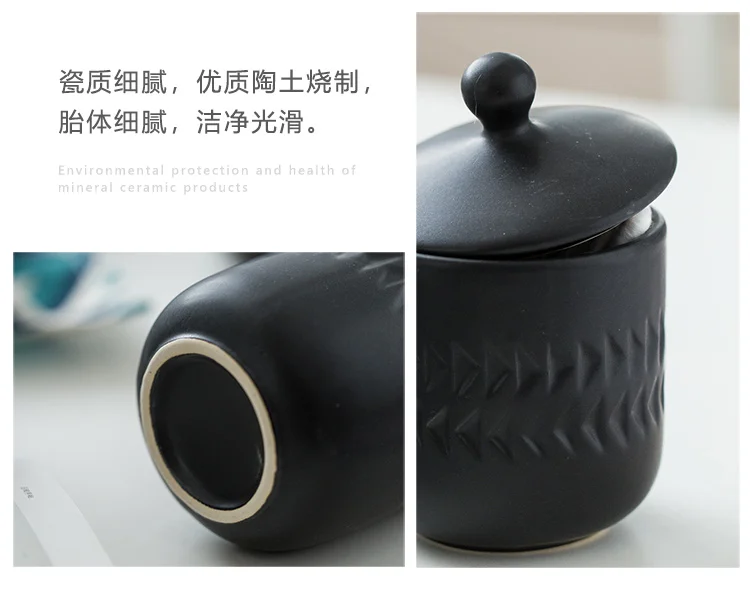 Nordic black ceramic bathroom accessories Washing set hotel Household soap dispenser Toothbrush holder soap dish mx6171609
